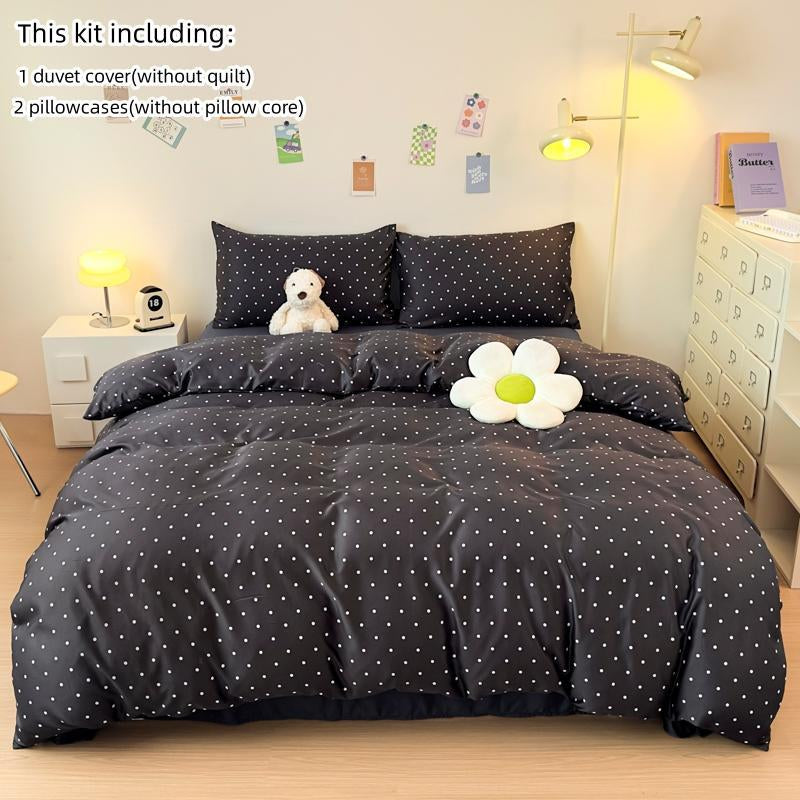Polka Dot Pattern Bedding Set, 3 Counts/Set Including Duvet Cover & Pillowcase without Filler, Comfortable Soft Breathable Bedding for Home Bedroom, Soft Durable Material