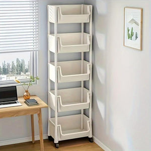 5-Tier Rolling Storage Cart,Mobile Organizer with Wheels for Living Room, Beauty & Personal Care Supplies Organization System,Bedside Cart,Utility Cart,Book Cart,Rolly Cart,Baby Cart Organizer,Storage Cabinet,Kitchen Organizers and Storage