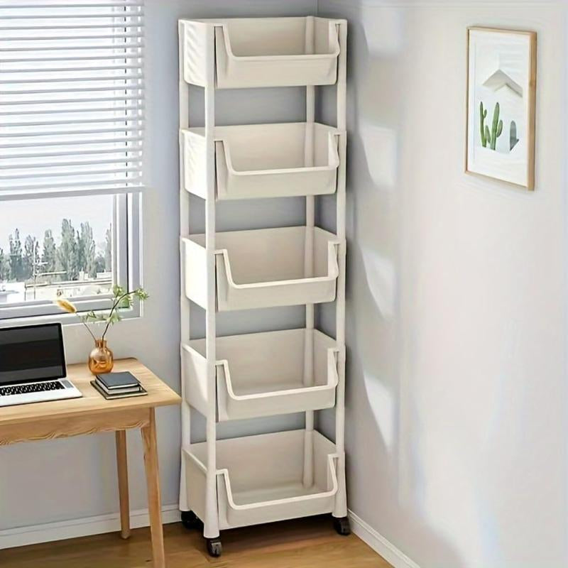 5-Tier Rolling Storage Cart,Mobile Organizer with Wheels for Living Room, Beauty & Personal Care Supplies Organization System,Bedside Cart,Utility Cart,Book Cart,Rolly Cart,Baby Cart Organizer,Storage Cabinet,Kitchen Organizers and Storage