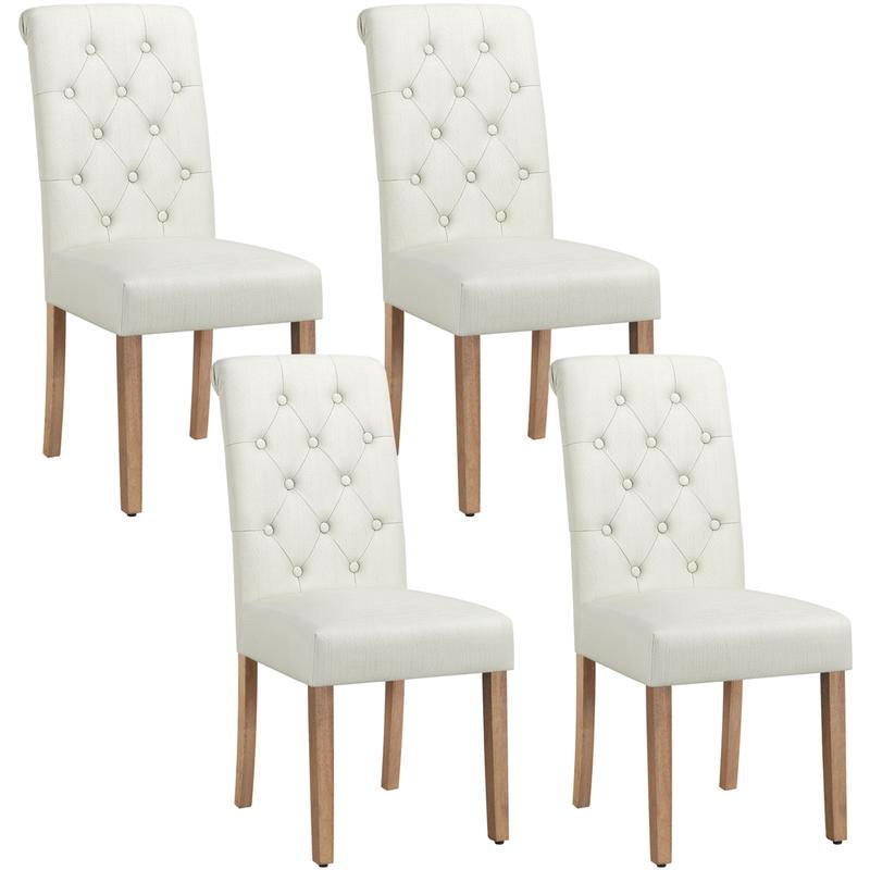 Yaheetech Dining Chairs Set of 2/4 Fabric Upholstered Dining Chairs High Back Padded Kitchen Chairs with Solid Wood Legs for Home, Dining Room, Kitchen