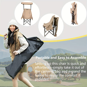Foldable Camping Chair with Sunshade-1