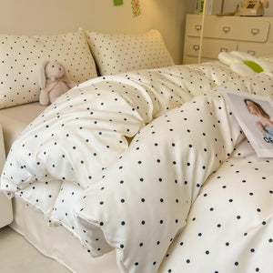 Polka Dot Pattern Bedding Set, 3 Counts/Set Including Duvet Cover & Pillowcase without Filler, Comfortable Soft Breathable Bedding for Home Bedroom, Soft Durable Material