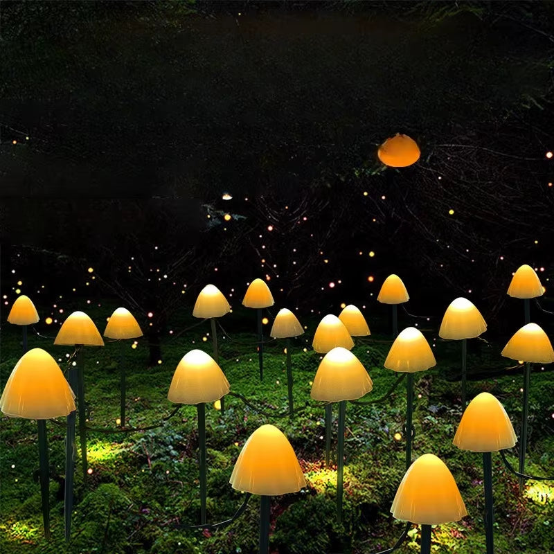 Solar Lights String Mushroom Lawn Fairy Lights LED Solar Lamps Outdoor for Garden Patio Terrace Path Landscape Decoration Lamps