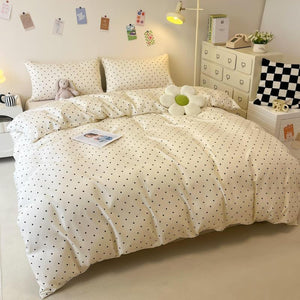 Polka Dot Pattern Bedding Set, 3 Counts/Set Including Duvet Cover & Pillowcase without Filler, Comfortable Soft Breathable Bedding for Home Bedroom, Soft Durable Material