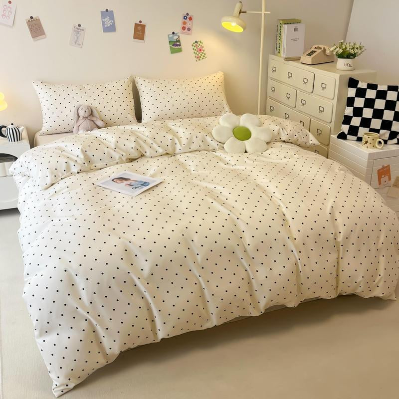 Polka Dot Pattern Bedding Set, 3 Counts/Set Including Duvet Cover & Pillowcase without Filler, Comfortable Soft Breathable Bedding for Home Bedroom, Soft Durable Material