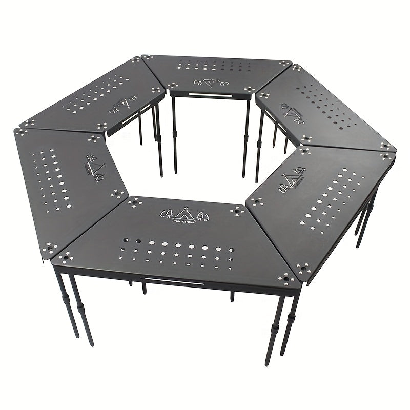 Aluminum Camping Table Non-Folding Hexagonal-0