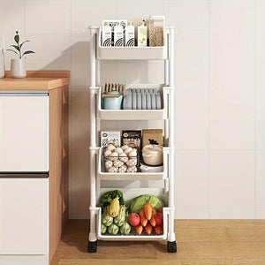 5-Tier Rolling Storage Cart,Mobile Organizer with Wheels for Living Room, Beauty & Personal Care Supplies Organization System,Bedside Cart,Utility Cart,Book Cart,Rolly Cart,Baby Cart Organizer,Storage Cabinet,Kitchen Organizers and Storage