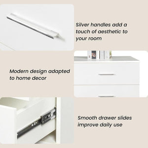 Karl Home White Dresser for Bedroom, Wood 8 Drawer Dresser Chest of Drawers, 55 Inch Dresser Bedroom Furniture, Large Dresser Storage Chest with Deep Drawers, TV Stand, 55.1" X 15.7" X 31.5"
