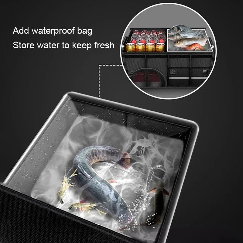 72L Foldable Waterproof  Storage Box Black-2