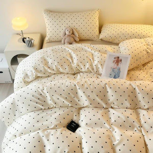 Polka Dot Pattern Bedding Set, 3 Counts/Set Including Duvet Cover & Pillowcase without Filler, Comfortable Soft Breathable Bedding for Home Bedroom, Soft Durable Material