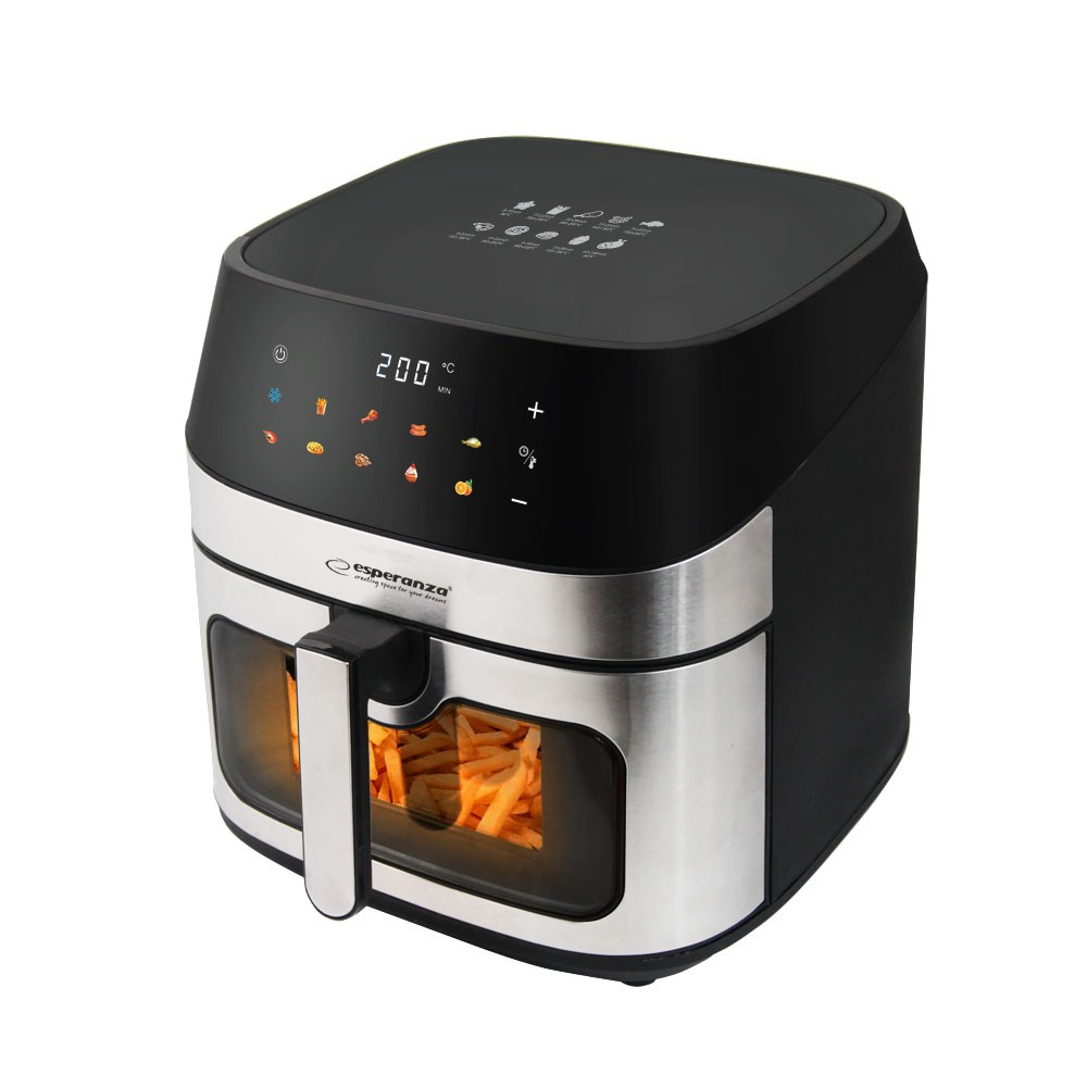 Esperanza EKA005 AirFryer Forrólevegős sütő 8L 1600 Watt - Inox (EKA005)-0