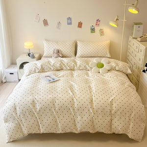 Polka Dot Pattern Bedding Set, 3 Counts/Set Including Duvet Cover & Pillowcase without Filler, Comfortable Soft Breathable Bedding for Home Bedroom, Soft Durable Material
