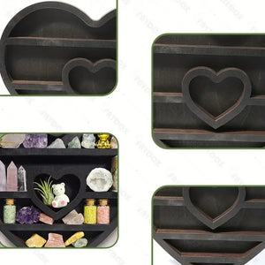 Two hearts intertwine in this beautifully crafted crystal wood shelf-3