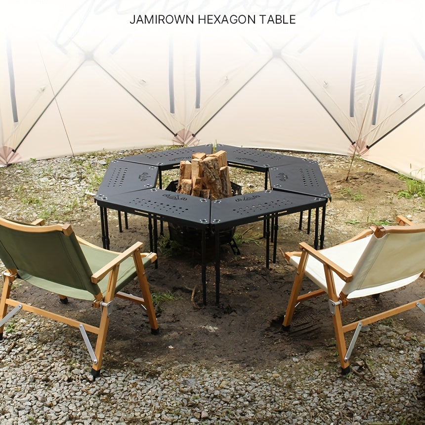 Aluminum Camping Table Non-Folding Hexagonal-2