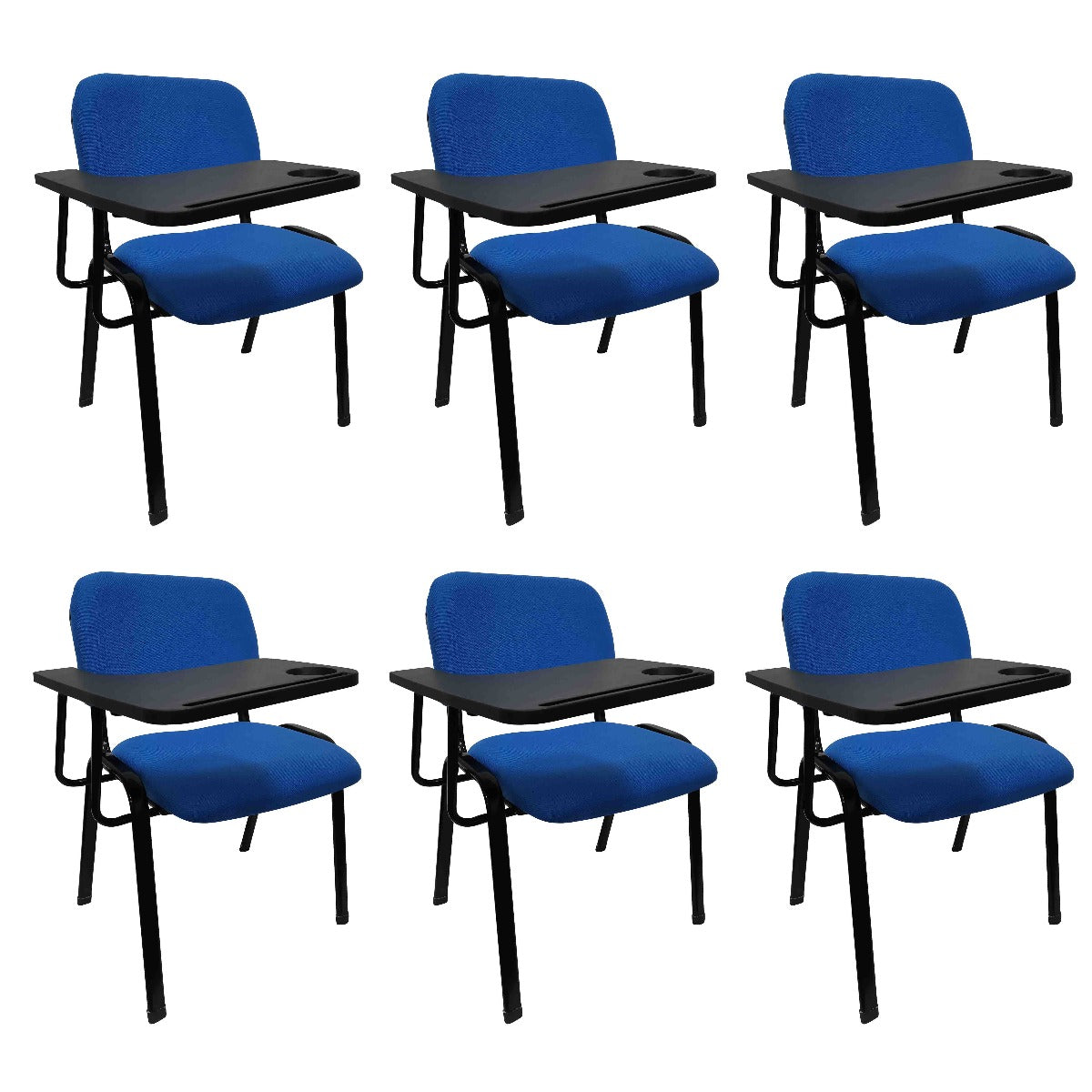 Lecture Chair with Table Top for Classroom Lecture Training Conference (Set of 6-Blue)-0