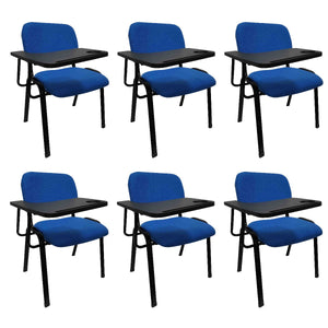 Lecture Chair with Table Top for Classroom Lecture Training Conference (Set of 6-Blue)-0