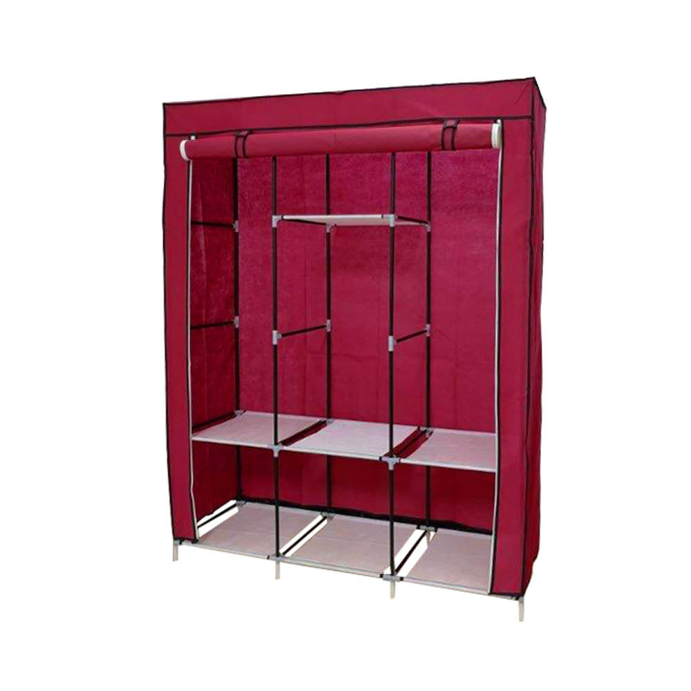 Mobilna szafa do ubrań 130x45x170 cm-bordowa-0