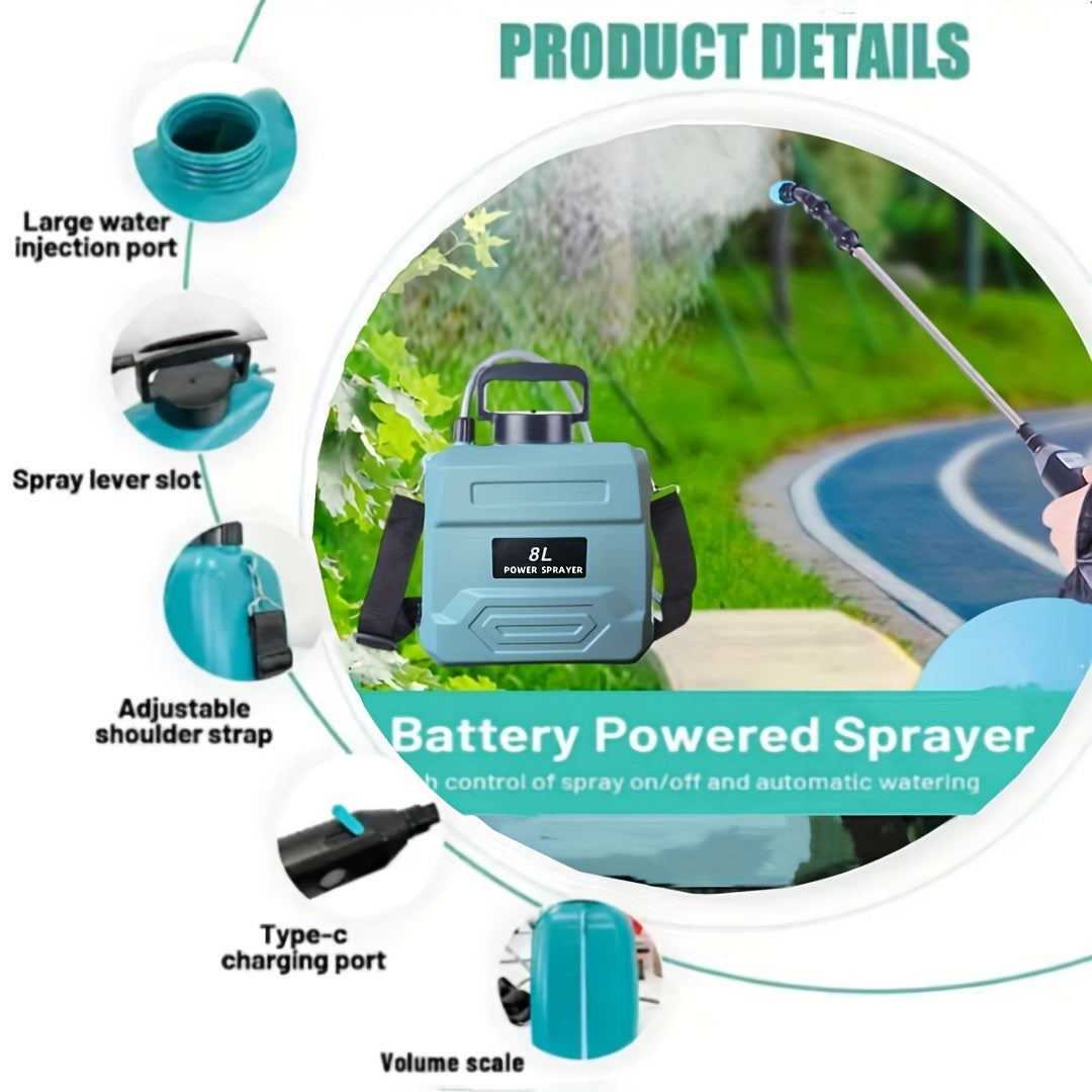 Electric Garden Watering Sprayer with Nozzles (8L)-2