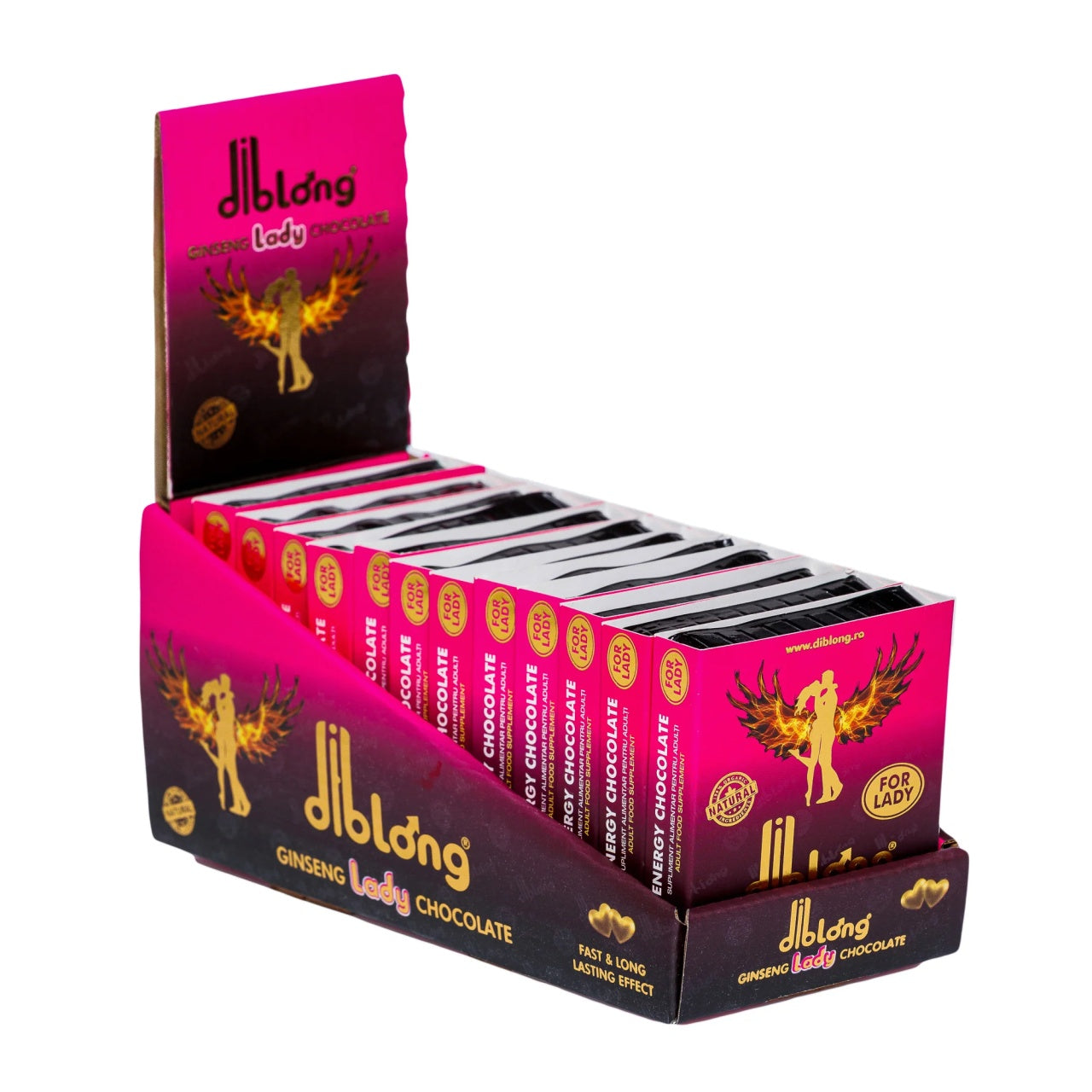 Cutie 12 afrodisiace ciocolata premium concentrat, DIBLONG ENERGY CHOCOLATE for LADY, pentru orgasm intens si cresterea libidoului femeilor.