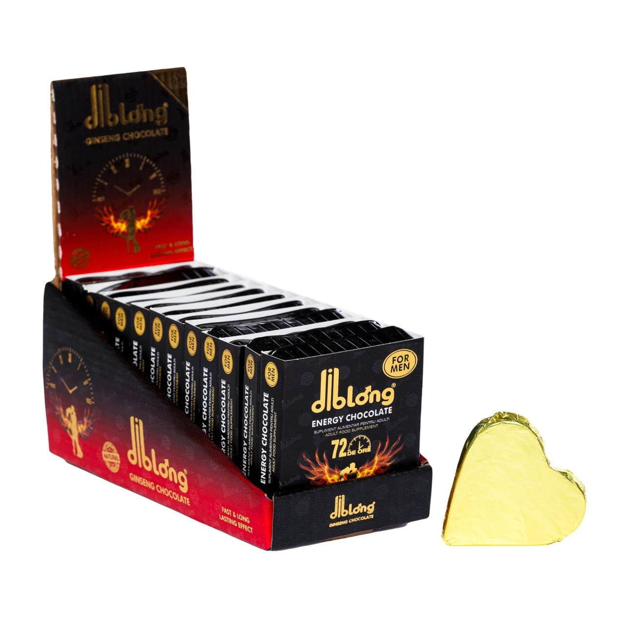 Cutie 12 afrodisiace tip ciocolata premium concentrat, DIBLONG ENERGY CHOCOLATE for MEN, pentru potenta, erectie, impotriva ejacularii, 100% natural.
