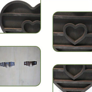 Two hearts intertwine in this beautifully crafted crystal wood shelf-2