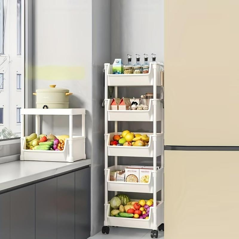 5-Tier Rolling Storage Cart,Mobile Organizer with Wheels for Living Room, Beauty & Personal Care Supplies Organization System,Bedside Cart,Utility Cart,Book Cart,Rolly Cart,Baby Cart Organizer,Storage Cabinet,Kitchen Organizers and Storage
