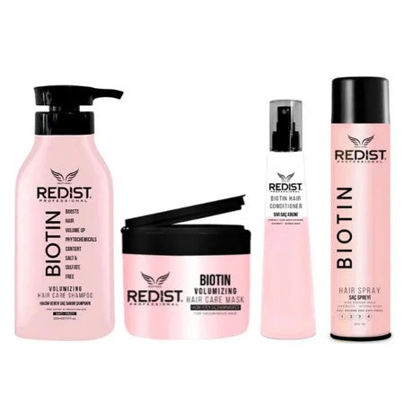 KIT PROMO REDIST BIOTIN PENTRU VOLUM (Sampon 500 ML, Masca 250 ML, Balsam bifazic 225 ml, fixativ 250 ml)