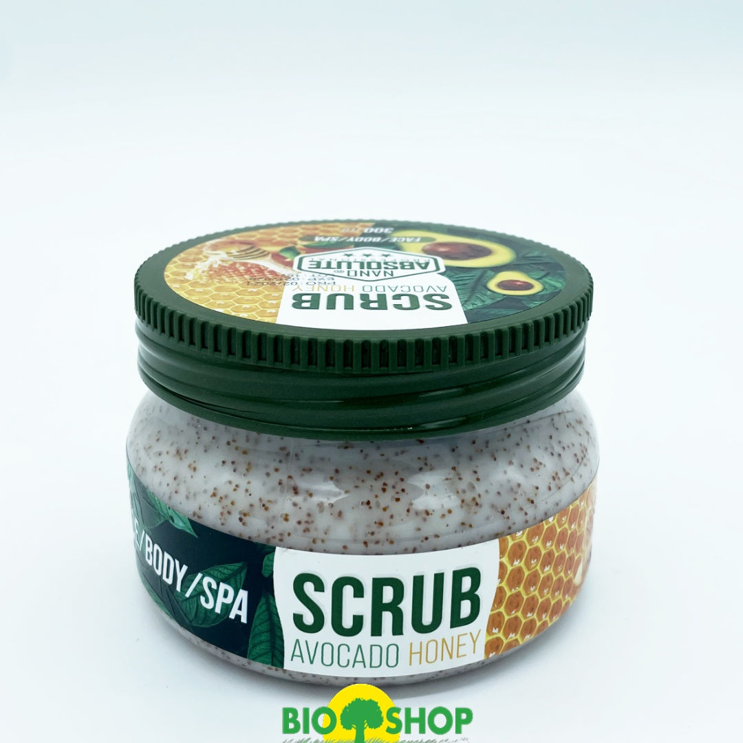 NANO ABSOLUTE Exfoliant pentru față și corp cu miere de avocado 300 ml | Exfoliant Fata | Corp exfoliant | Față și corp și spa | Îngrijirea pielii | Peeling revigorant pentru bărbați și femei