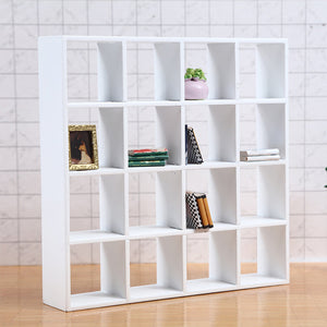 Handmade Mini Birch Wooden Storage Rack 16-Grid Display Shelf Bookcase Stand-1