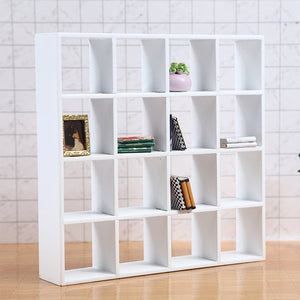 Handmade Mini Birch Wooden Storage Rack 16-Grid Display Shelf Bookcase Stand-2