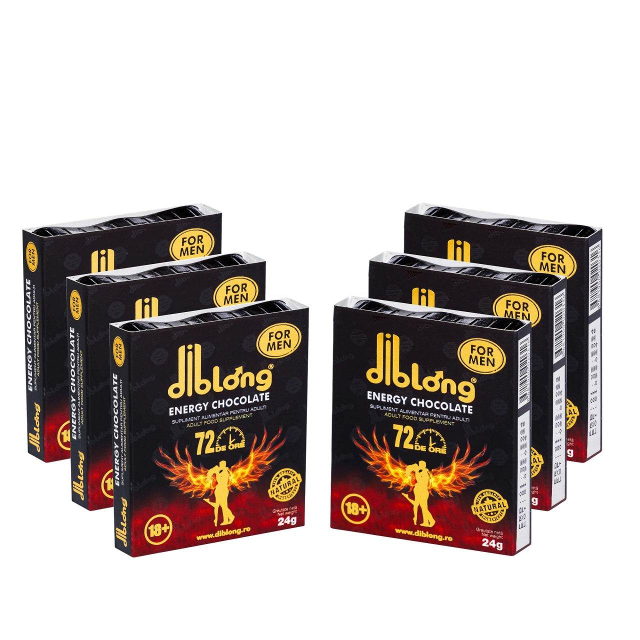 Set 6 afrodisiace tip ciocolata premium concentrat, DIBLONG ENERGY CHOCOLATE for MEN, pentru potenta, erectie, impotriva ejacularii, 100% natural.